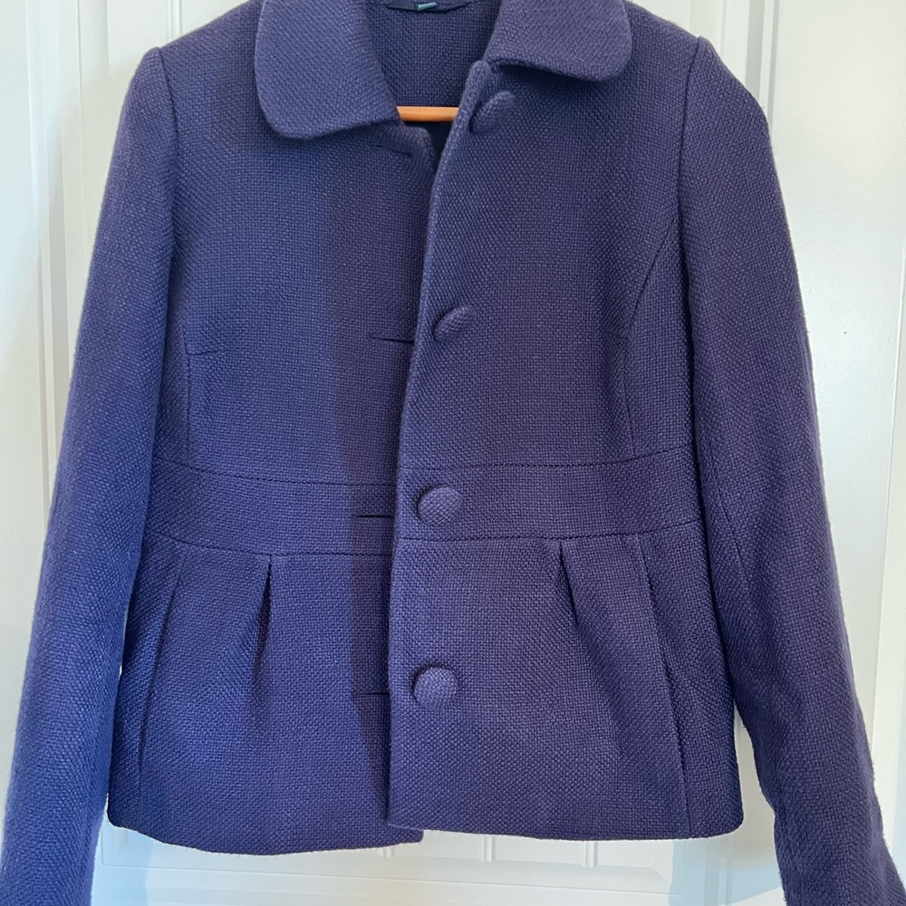 Boden Women's Deep Purple Pea Coat Blazer
